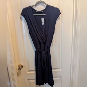 NWT NY&Co Navy Wrap Dress with Pockets, SZ XL
